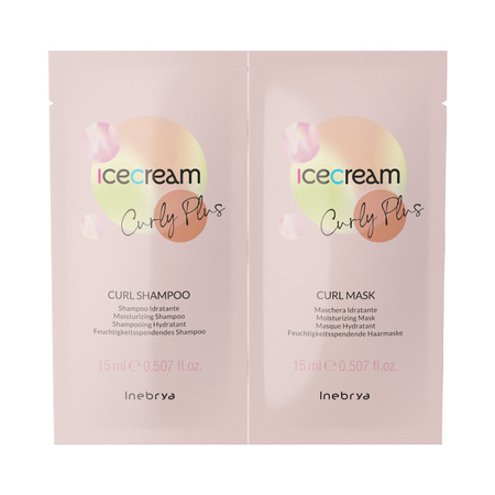 Zestaw Inebrya Curly Plus Szampon 15 ml + Maska 15 ml