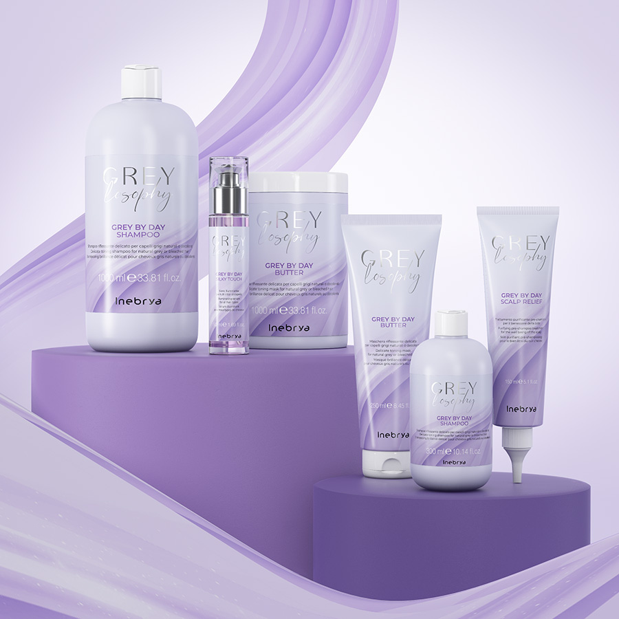 Inebrya Greylosophy Grey By Day Delikatny Szampon Do Włosów Blond i Siwych 300 ml