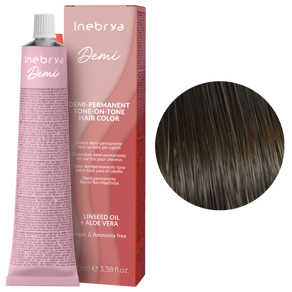 Inebrya Demi-Permanent Color 4.0 Chestnut Półtrwały Krem Koloryzujący 100 ml 