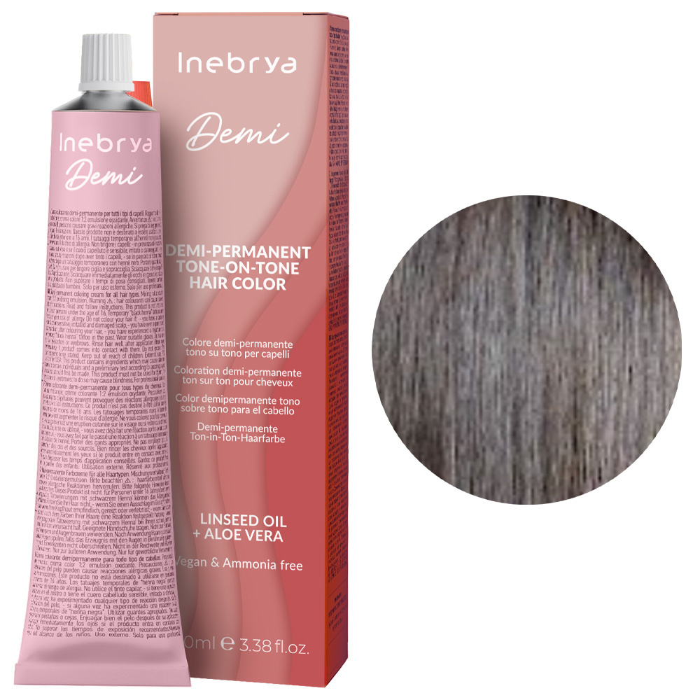 Inebrya Demi-Permanent Color 5.11 Light Chestnut Intense Ash Półtrwały Krem Koloryzujący 100 ml 
