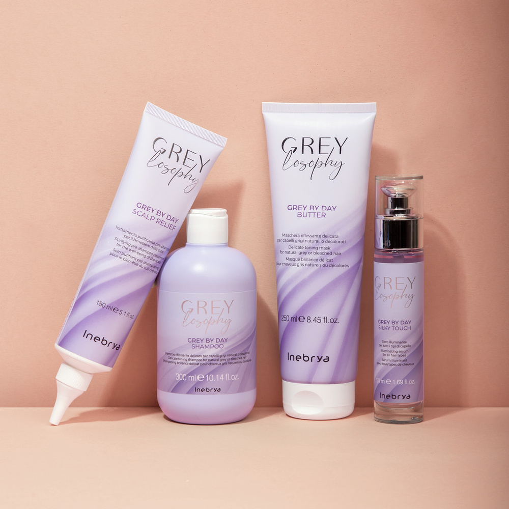Inebrya Greylosophy Grey By Day Delikatny Szampon Do Włosów Blond i Siwych 300 ml