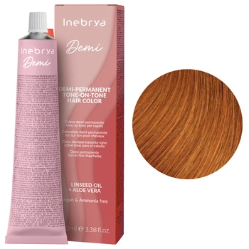 Inebrya Demi-Permanent Color 7.4 Blonde Copper Półtrwały Krem Koloryzujący 100 ml 