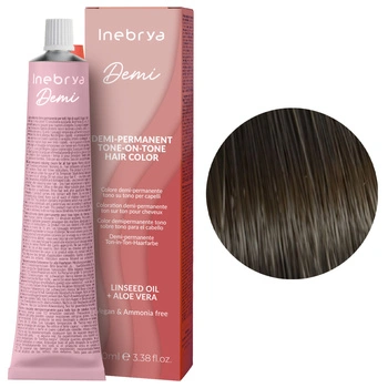 Inebrya Demi-Permanent Color 4.0 Chestnut Półtrwały Krem Koloryzujący 100 ml 